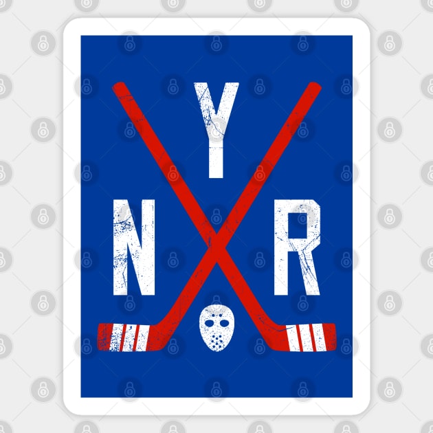 NYR Retro Sticks - Blue Magnet by KFig21